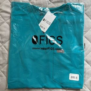 NWT Figs Teal Catalina One-Pocket Top XS